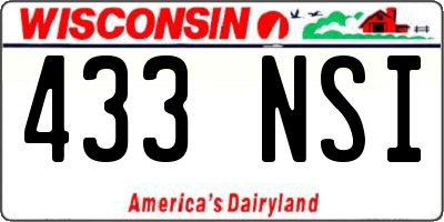 WI license plate 433NSI