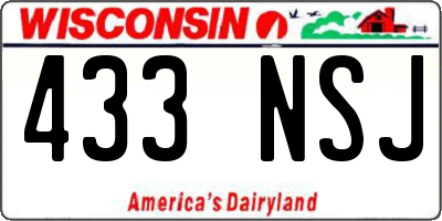 WI license plate 433NSJ