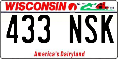 WI license plate 433NSK