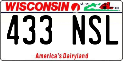 WI license plate 433NSL