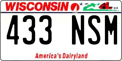 WI license plate 433NSM