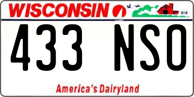 WI license plate 433NSO