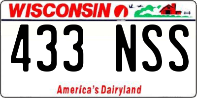 WI license plate 433NSS