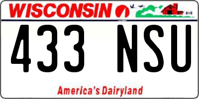 WI license plate 433NSU