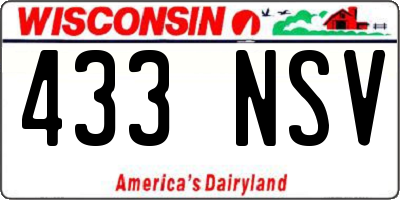 WI license plate 433NSV