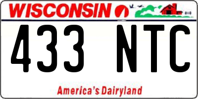 WI license plate 433NTC