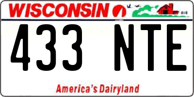 WI license plate 433NTE