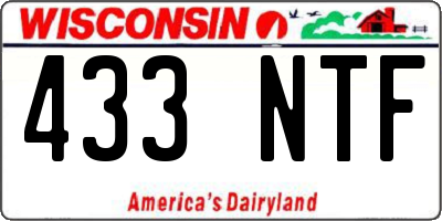 WI license plate 433NTF