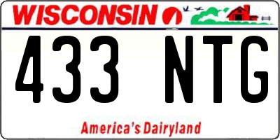 WI license plate 433NTG