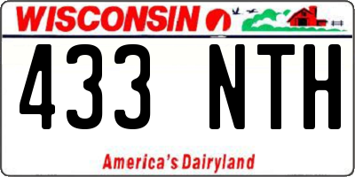 WI license plate 433NTH