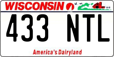 WI license plate 433NTL