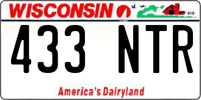 WI license plate 433NTR