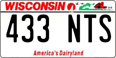 WI license plate 433NTS