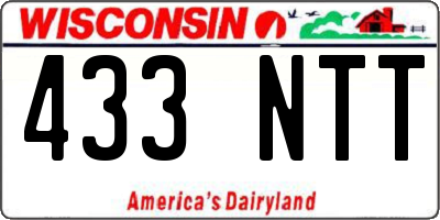 WI license plate 433NTT