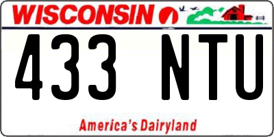 WI license plate 433NTU