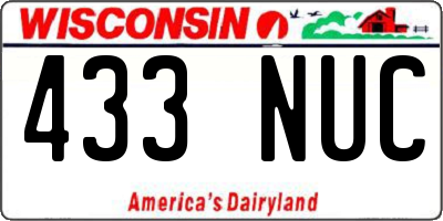 WI license plate 433NUC
