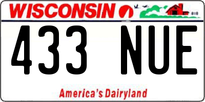 WI license plate 433NUE
