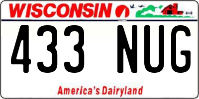 WI license plate 433NUG