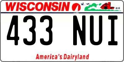 WI license plate 433NUI