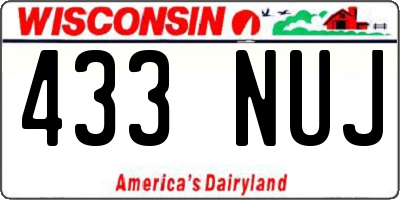WI license plate 433NUJ