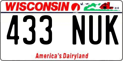 WI license plate 433NUK