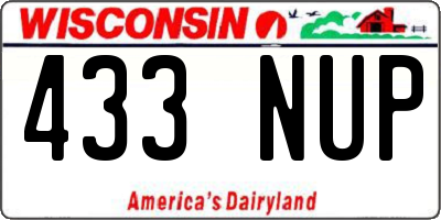 WI license plate 433NUP