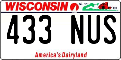 WI license plate 433NUS