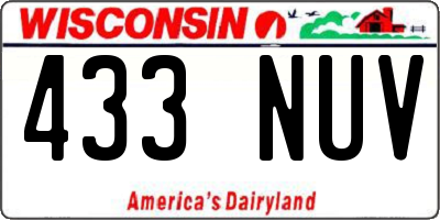 WI license plate 433NUV