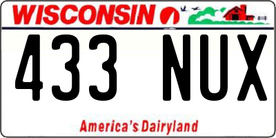 WI license plate 433NUX