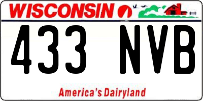 WI license plate 433NVB