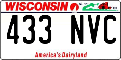 WI license plate 433NVC