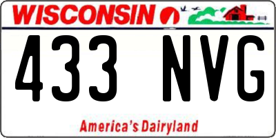 WI license plate 433NVG
