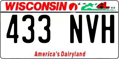 WI license plate 433NVH