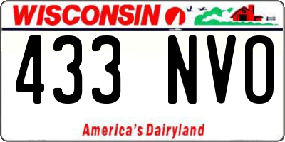 WI license plate 433NVO