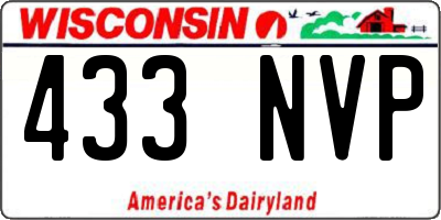 WI license plate 433NVP