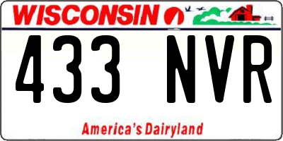 WI license plate 433NVR