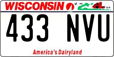 WI license plate 433NVU