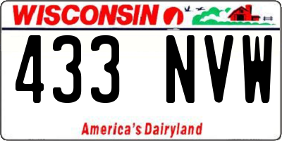 WI license plate 433NVW