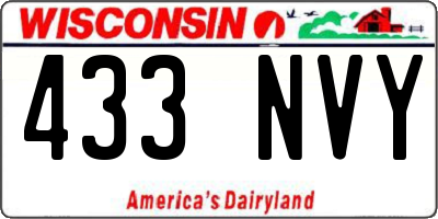 WI license plate 433NVY