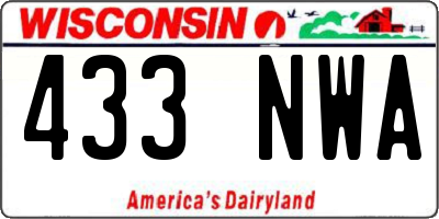 WI license plate 433NWA