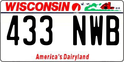 WI license plate 433NWB