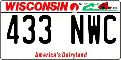 WI license plate 433NWC