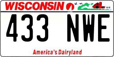 WI license plate 433NWE