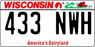 WI license plate 433NWH
