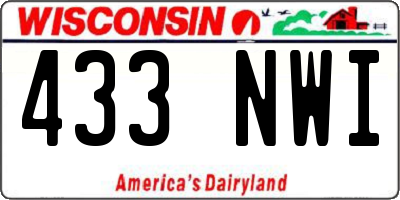 WI license plate 433NWI