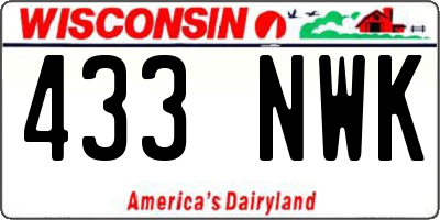 WI license plate 433NWK
