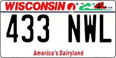 WI license plate 433NWL