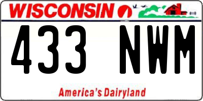 WI license plate 433NWM