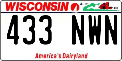 WI license plate 433NWN
