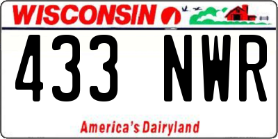 WI license plate 433NWR